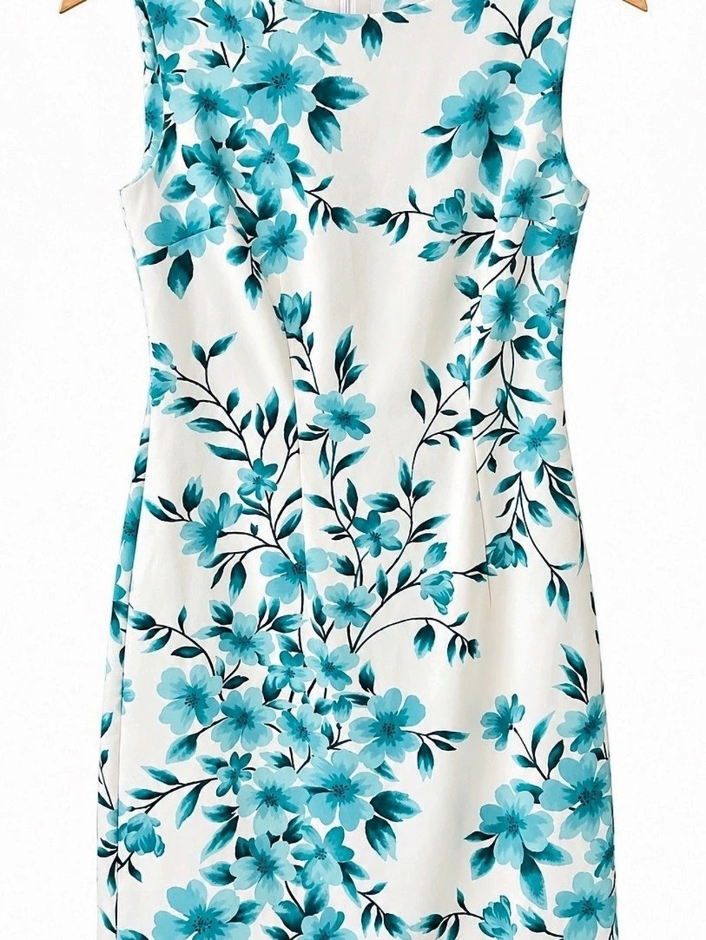 ALYX Teal & White Floral Sleeveless Sheath Dress-Size 4